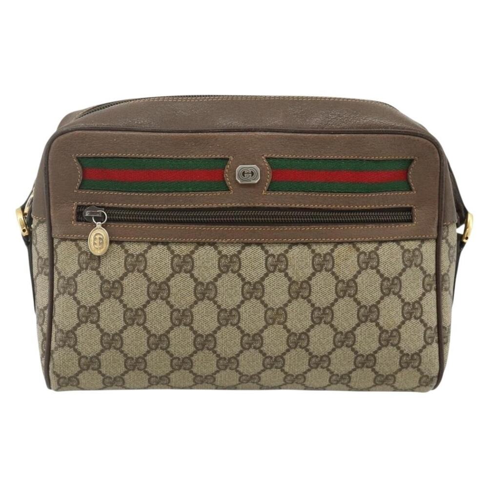 Gucci GG Supreme Web Shoulder Bag Beige